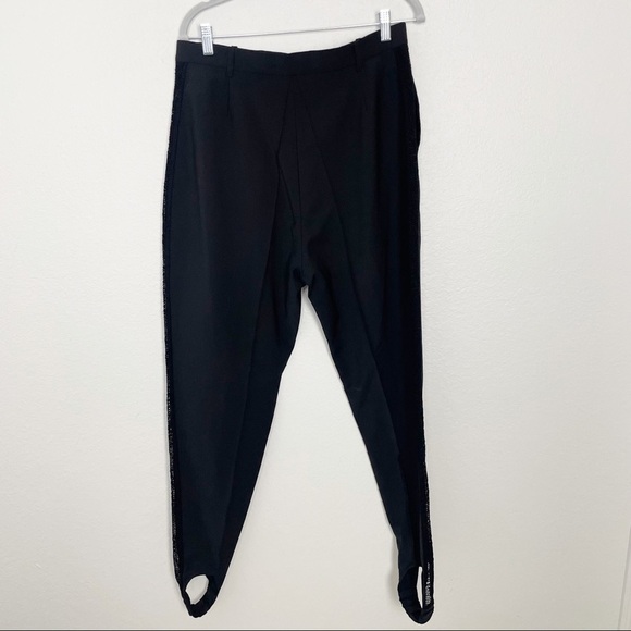 Ellery Cassandra Lace Trimmed High Rise Waist Stirrup Pants Black Casual Work - Picture 3 of 9